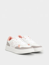 Armani Exchange Women’s Sneakers – Off-White/Rose Logo Accent Trainers